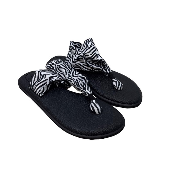 Sanuk Yoga Sling Sandals Zebra Print Size 7 Vegan Sandals - Picture 2 of 6